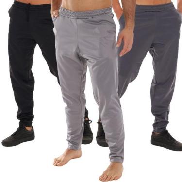 Imagem de Kit 3 Calça Masculina Esportiva Fristyle Chimpa Com Bolso, P, Cinza