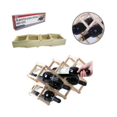 Imagem de Suporte para vinho prateleira retratil  para 8 garrafas - top house