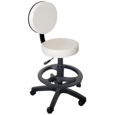 Imagem de Cadeira Mocho Giratório Com Pistão Branco For-Ty