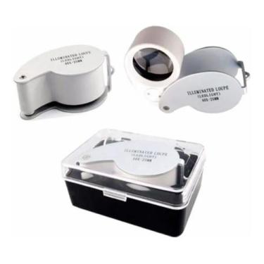 Imagem de Mini Lupa Led De Mão Conta Fios 40x 25mm - Genérica