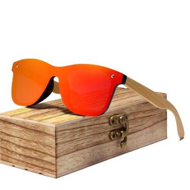Imagem de Óculos de Sol Masculino Artesanal Bambu Kingseven Proteção Polarizados
