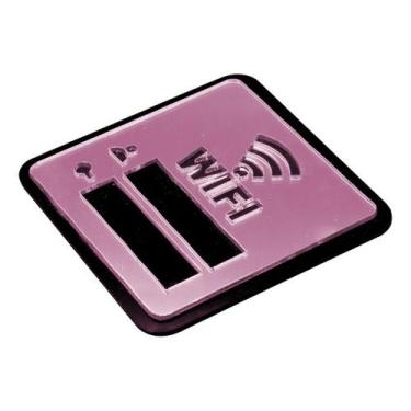 Imagem de Placa Espelhada Senha Wifi Display Acrílico Parede Balcão Plaquinha In