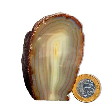 Imagem de 01 Geodo de Ágata Natural 300 a 350g 7 a 12cm Classe B - CristaisdeCur