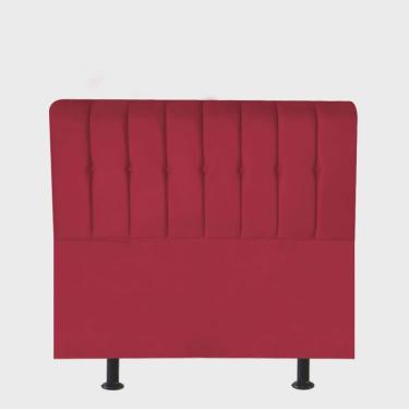 Imagem de Cabeceira Estofada Kiara 120cm Viúva Solteirão Para Cama Box Quarto Corino Vermelho - Ahazzo Móveis
