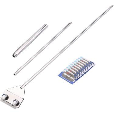 Imagem de Katfort Aquário Algae Scraper Aço inoxidável, 25.6inch /65cm Fish Tank Razor Cleaner com 10 lâminas, Kit de ferramenta de limpeza de vidro do aquário