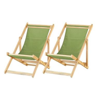 Imagem de Kit 2 Cadeira Espreguiçadeira Dobrável S-b-verde