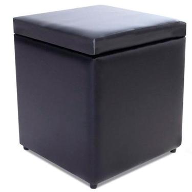 Imagem de Puff Baú Porta Objetos 40x40x45cm Corino Preto bf Colchões