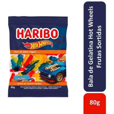 Imagem de Kit c/ 3 Bala De Gelatina Frutas Hot Wheels Haribo 80g