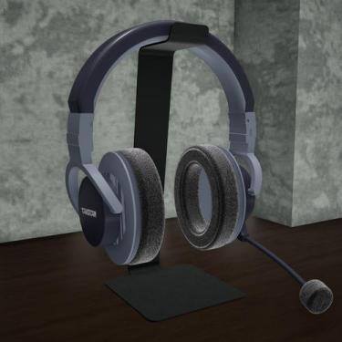 Imagem de Suporte Mesa Headset Fone de Ouvido Headphone Pc Gamer Preto - BHS Met