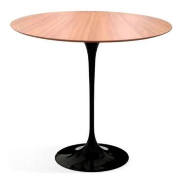 Imagem de Mesa Lateral Tulipa Saarinen Redonda 41Cm Tampo Freijó Preto