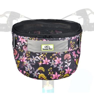 Imagem de Remobia Hicol Cesta de bicicleta infantil, bolsa durável para bicicleta e scooter, bolsa de guidão de bicicleta de tecido impermeável para meninos, meninas, crianças pequenas com aba de malha com