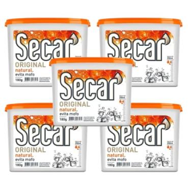 Imagem de Kit Com 5 Evita Mofo Secar 180g Antimofo Guarda Roupas Armários Closet Gaveta Despensa Umidades Bolor Fungos Bactérias Mau Cheiro (5, Natural)