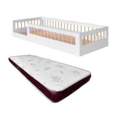 Imagem de Cama Solteiro Com Colchão Castor Montessoriana Infantil Shop JM