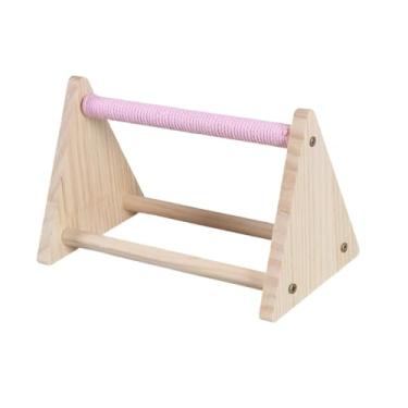 Imagem de Baoblaze Suporte de madeira para papagaios, brinquedo de playground com garras, poleiro para papagaios, periquitos, gaiola de atividades para periquitos, Rosa