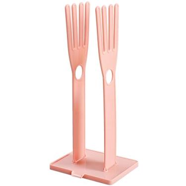 Imagem de safycaby Suporte de luva de cozinha, suporte de luva de cozinha, suporte de borracha para secador, luva de borracha, reutilizável, suporte de secagem de roupas, luvas de prato e panos (rosa)