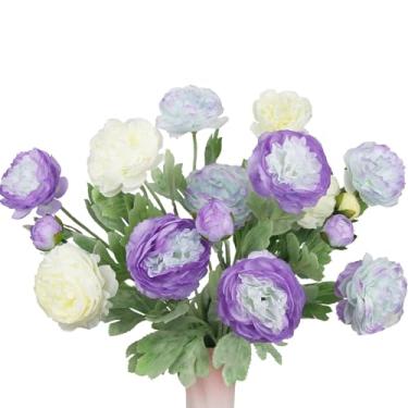 Imagem de FAICOIA 6 peças de flores artificiais de seda peônia rosa haste única peônia flores artificiais buquê de peônia sintética arranjos florais pacote de flores falsas a granel para mesa centro de mesa