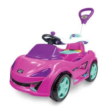 Imagem de Carrinho de Passeio Infantil Menina com Pedal Buzina e cinto de segura