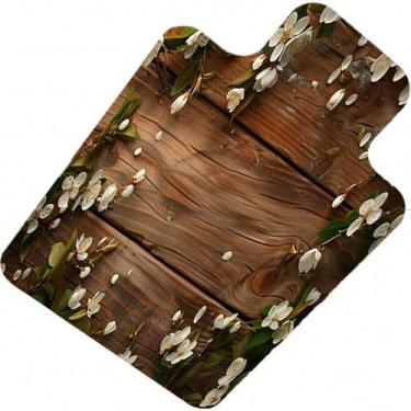 Imagem de Tábuas de madeira, tapete de cadeira de mesa de madeira, tábuas de madeira antiga estilo rústico com padrão floral, protege o piso de madeira sob mesas, tapetes para escritório, casa e pisos de jogos,