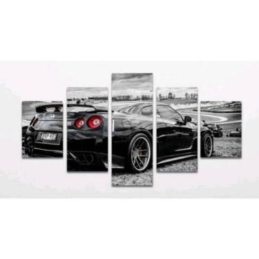 Imagem de Quadro Mosaico 5 Peças Horizontal Mdf Fita Dupla Face Nissan