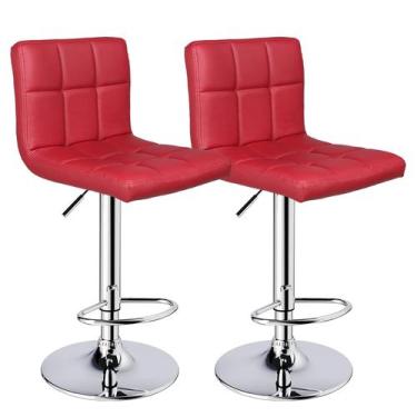 Imagem de Kit 2 Banqueta Alta Cozinha Bancada Giratória Estofada Duoffice DU80V 