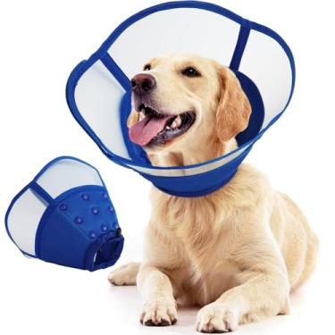 Imagem de Allroaring Cone de cachorro, coleira de cone ajustável para cães, cones macios para cães grandes, coleira elisabetana para animais de estimação após a cirurgia, coleiras e cones de recuperação de