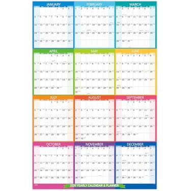 Imagem de Calendário de parede anual 2025 - calendário de parede 2025 com data juliana, janeiro de 2025 - dezembro de 2025, uma página para organização, papel grosso premium, vertical, bolso para presente, 88