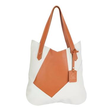 Imagem de Bolsa Ombro Maria em Couro autêntico Cor Off White