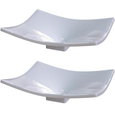 Imagem de Kit 02 Cubas De Apoio Banheiro Lavabo C01 Folha F44 Branco