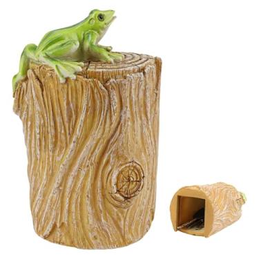 Imagem de ZJIVQO Esconda uma chave sobressalente ao ar livre, escondedor de chave de pedra falsa, pedra de armazenamento secreto seguro para jardim interno externo (sapo)