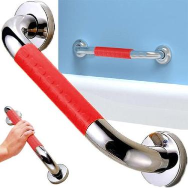 Imagem de Barra Alça Apoio 40cm Suporte Antiderrapante Acessivel Pcd Cadeirante 
