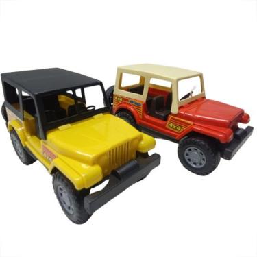 Imagem de Kit 2 Jeep Miniatura OffRoad Brinquedo Carro 4x4 Trilha - DIVERPLAS BR