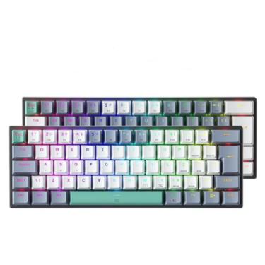 Imagem de Teclado Mecanico Mini Opsshopping, Com Fio, 61 Teclas, RGB, Retro iluminação, Teclas Removíveis - K500- B61