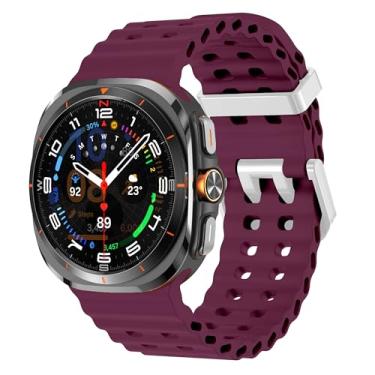 Imagem de Sodhad Pulseira de silicone macio compatível com Samsung Galaxy Watch 7 de 44 mm e 40 mm e pulseiras esportivas respiráveis para Galaxy Watch 7 6 5 4 de 44 mm e 40 mm / 6 Classic de 43 mm 47 mm / 5