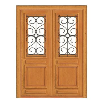 Imagem de Porta Dupla de Abrir Pampulha II - Ferro e Madeira - Angelim