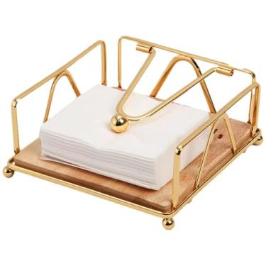 Imagem de Suporte de guardanapo de plano, suporte de guardanapo de metal | Bandeja de horizontal de cesta quadrada decorativa,Distribuidor de de seda Acessórios horizontais de cozinha para mesa de jantar de ban