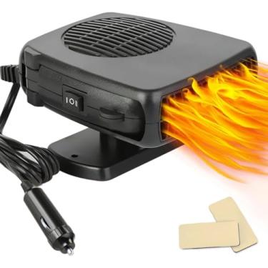 Imagem de Aquecedor automotivo portátil de 12 V de 150 W, descongelador de carro que se conecta ao isqueiro - Descongelador automático de aquecimento rápido 2 em 1 para veículos pequenos