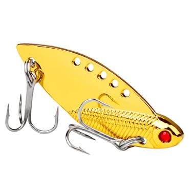 Imagem de 1 isca de lâmina vibratória de metal, 10 g, 5 cm, vibração de afundamento, iscas rígidas, vibração artificial para robalo, lúcio, poleiro, cigarra, equipamento de pesca