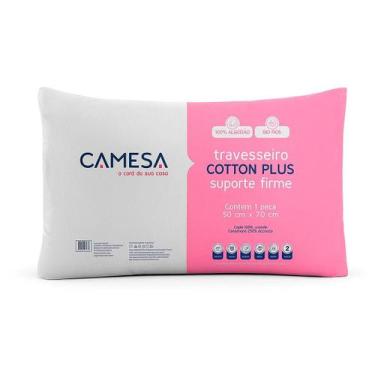 Imagem de Travesseiro Camesa Cotton Plus Suporte Firme Antialérgico Anti-Ácaro, 