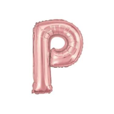 Imagem de Balão Letra Metalizada Rose Gold - 40cm (escolha Sua Letra) - PartiuFe