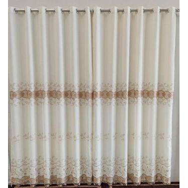 Imagem de Cortina De Linho Voil Guipir Com Forro Microfibra Para Sala/Porta/Jane