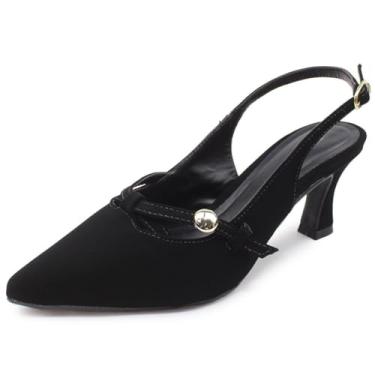 Imagem de Scarpin Re&Ton Slingback Moderno Salto Baixo SC18 (Preto, BR, Adulto, Numérico, 36)