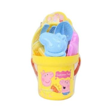 Imagem de Conjunto De Brinquedos De Praia Peppa Pig Com Balde, Pá, Peneira, Rega