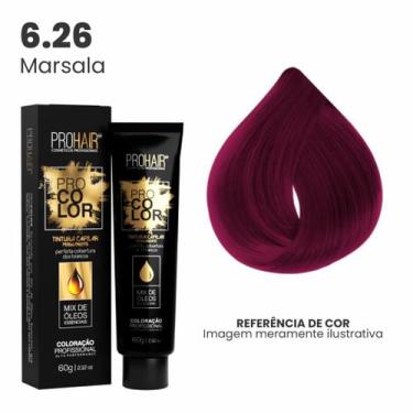 Imagem de Coloração Profissional 60g Pro Color - PROHAIR, 6.26 Marsala