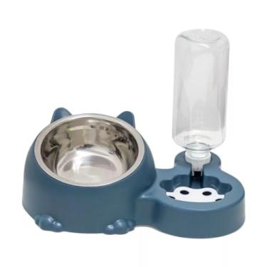 Imagem de Comedouro e Bebedouro Duplo Automático Para Cachorro E Gato Pets (Verde)