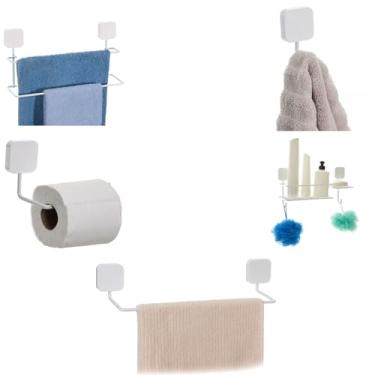 Imagem de Organizadores para banheiro 5 peças Branco Metaltru - Kit 06
