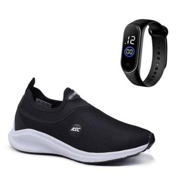 Imagem de Combo Tênis Ortopédico Unissex Com Relógio Fino Conforto e Leveza para