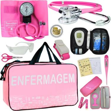 Imagem de Kit Enfermagem Cores Bolsa Top Premium + Medidor Glicose - Love Saude,