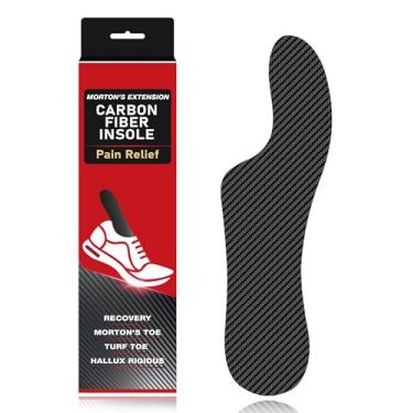Imagem de FANCYWING Palmilha Mortons Extension de fibra de carbono, 1 peça | Inserção de sapato ortopédica de extensão rígida Mortons | Inserção de bico quebrado para Hallux Rigidus, bico de grama e biqueira