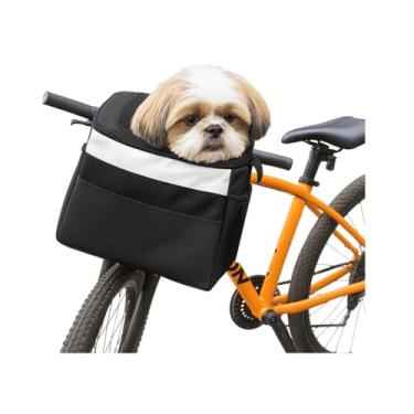 Imagem de Bolsa Cesto Pet Carregar Cachorro Cães Gatos 4 em 1 Ombro Bicicleta Bike Moto Assento Carro Passeio Canguru (Preta)