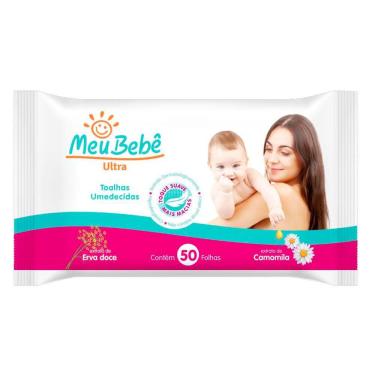 Imagem de Toalhas Umedecidas Meu Bebê Ultra Extrato de Camomila 50 Unidades